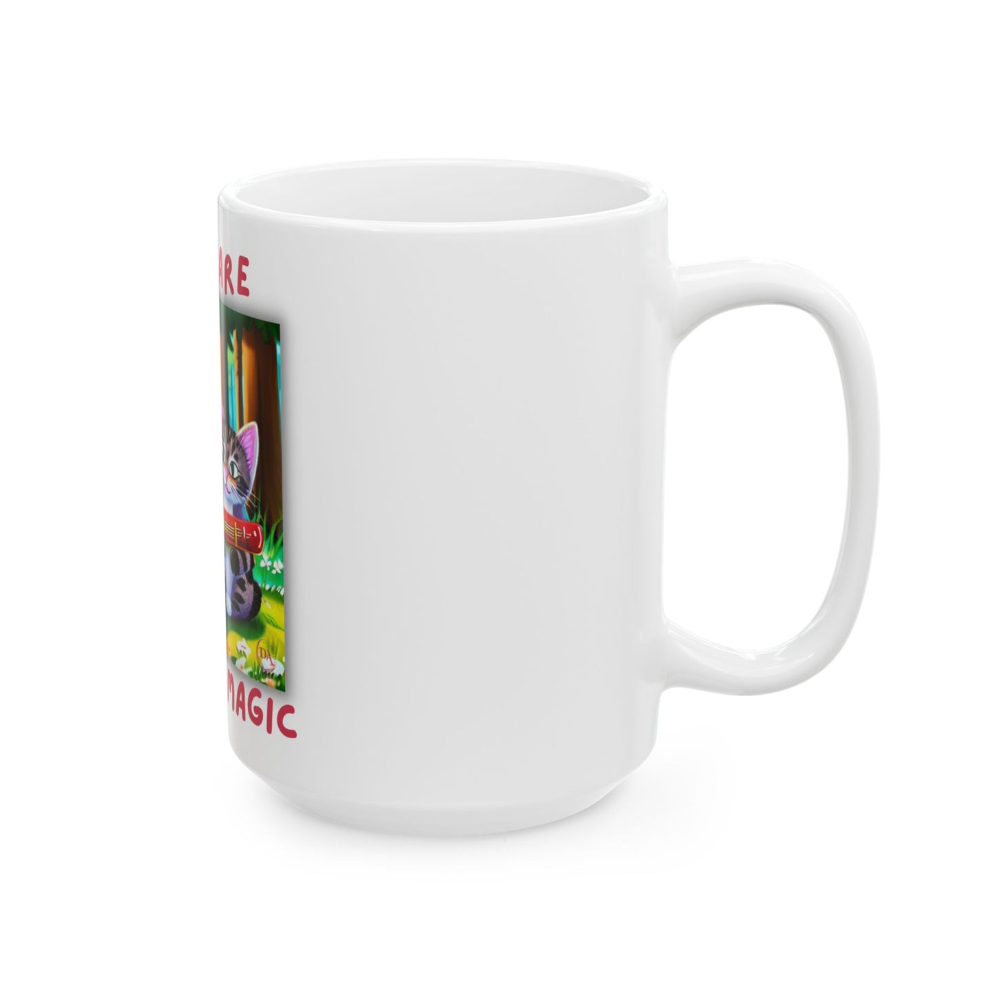 Cats Are Music & Magic Mug (11oz/15oz) โ Cute Kittens Playing Guitar Coffee Cup by Divine Arts