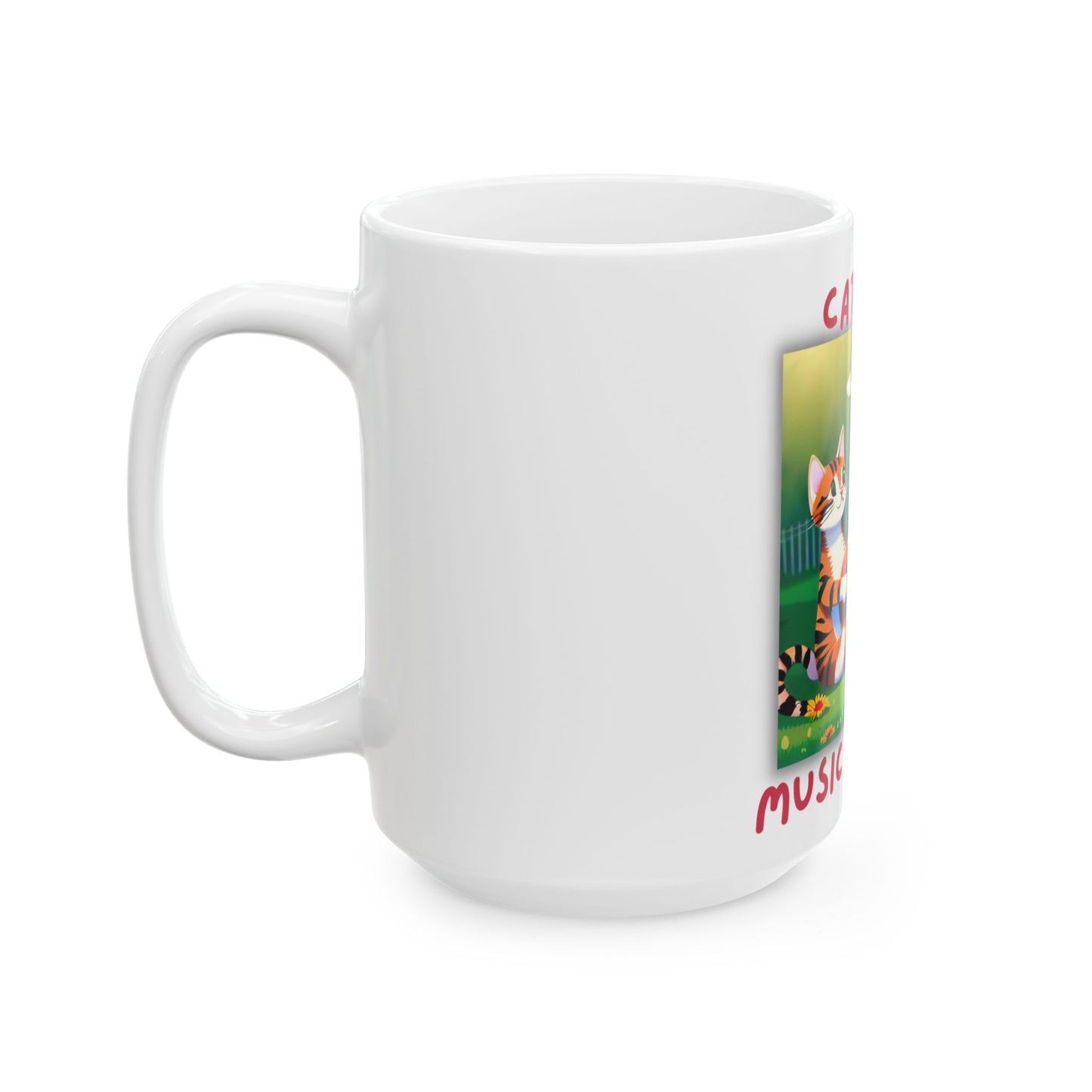 Cats Are Music & Magic Ceramic Mug (11oz & 15oz) — Cute Orange Tabby Cat Duo Coffee Cup by Divine Arts