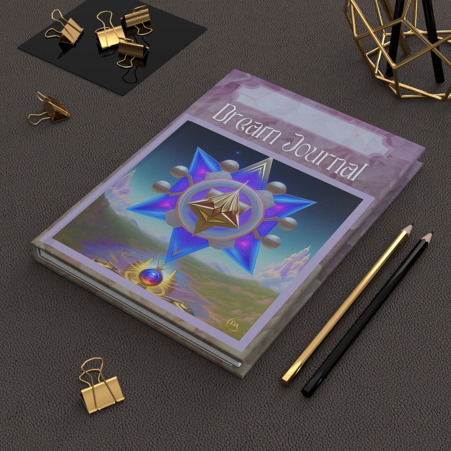 Dream Journal Hardcover — Spiritual Crystal Art Notebook for Dreamwork & Guided Journaling by Divine Arts