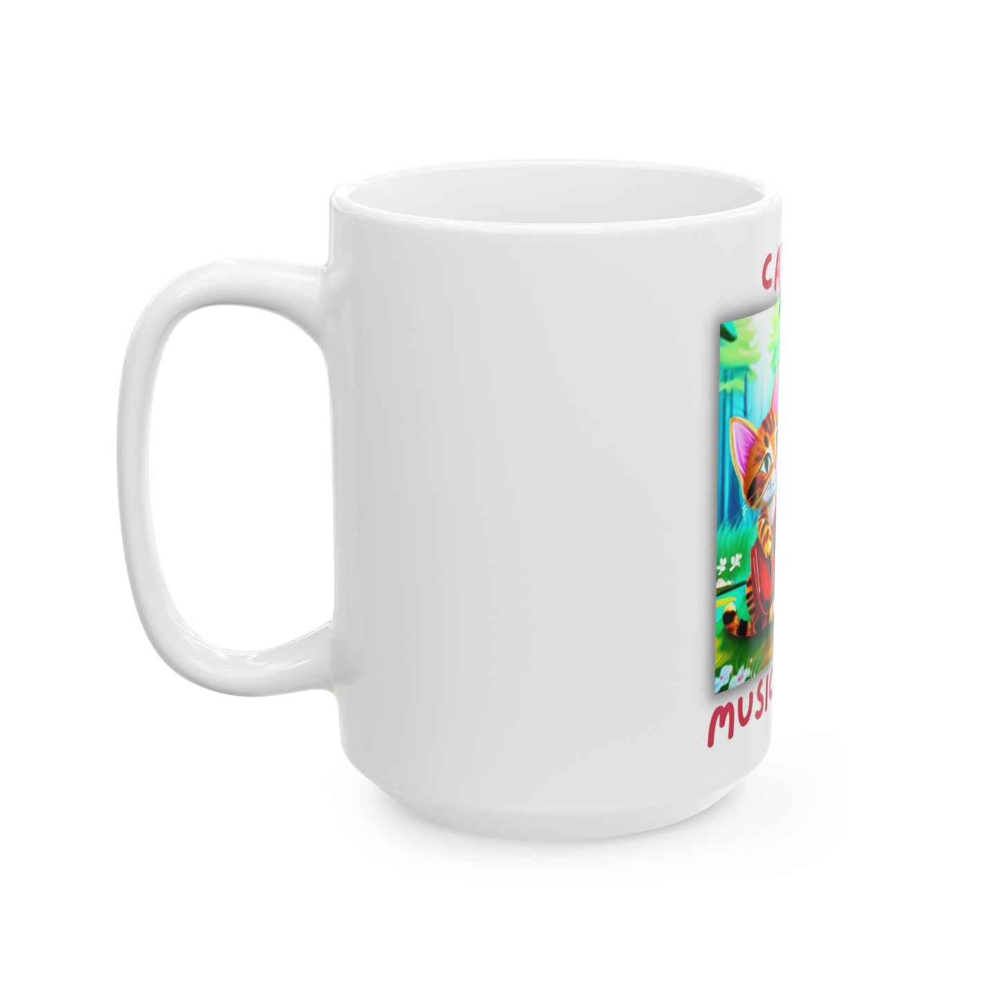 Cats Are Music & Magic Mug (11oz/15oz) — Cute Kittens Playing Guitar Coffee Cup by Divine Arts