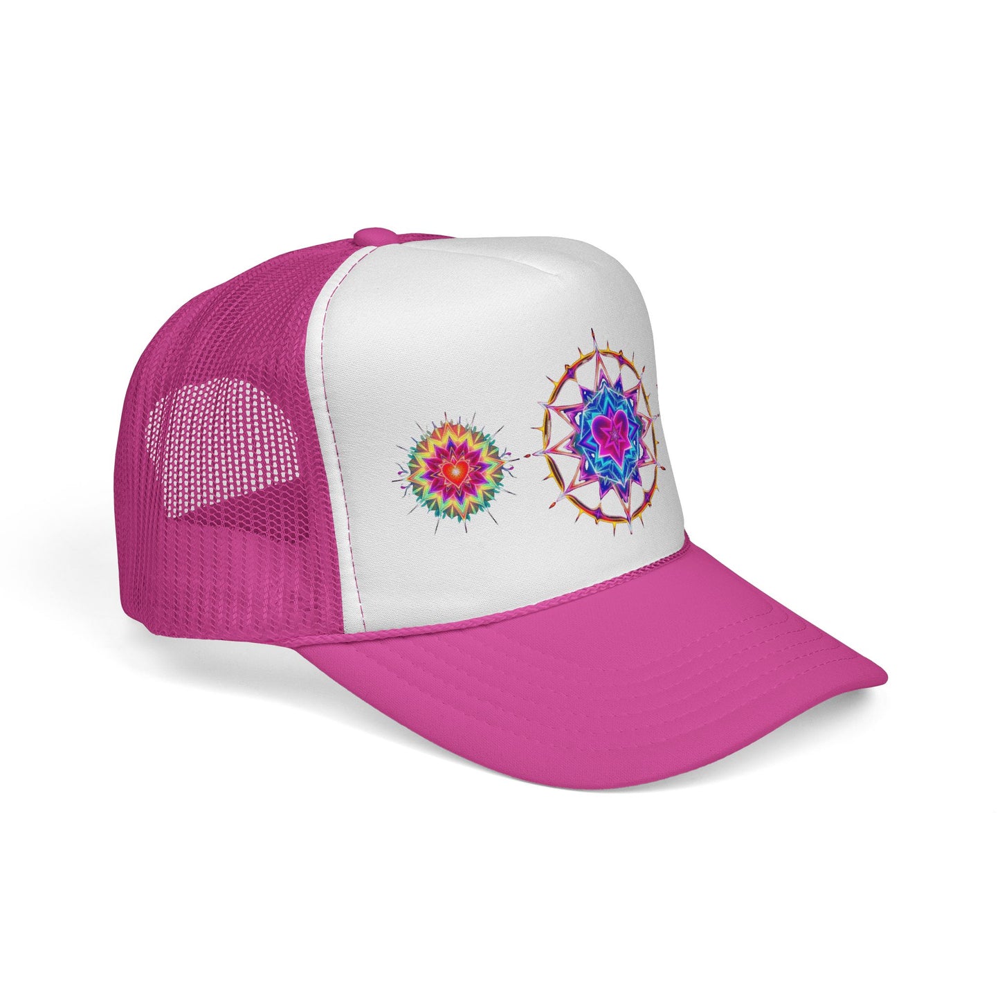 Psychedelic Sacred Geometry Galaxy Light Body Merkaba Trucker Cap by Divine Arts