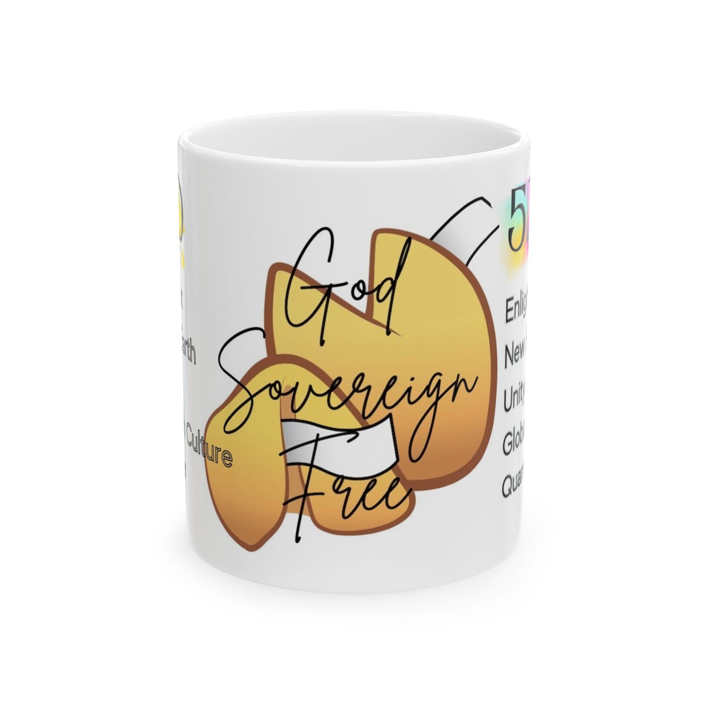 Ceramic Mug, (11oz, 15oz), 3D & 5D Comparison Earth Ascension Mug,  God Sovereign Free Divine Principles, Gift for Him or Her, Unique Boutique Holiday Christmas Birthday Gift, 5D Earth Ascension Art by Divine Arts