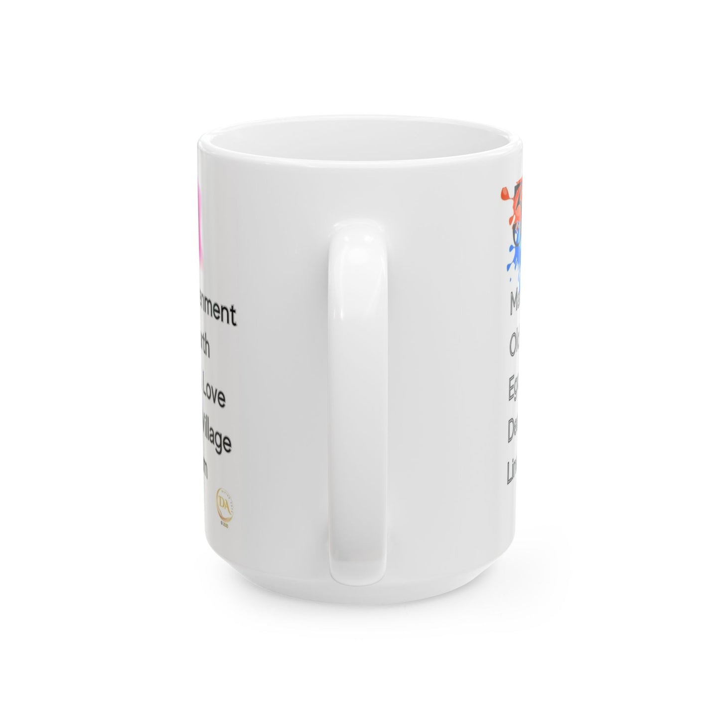 Ceramic Mug, (11oz, 15oz), 3D & 5D Comparison Earth Ascension Mug,  God Sovereign Free Divine Principles, Gift for Him or Her, Unique Boutique Holiday Christmas Birthday Gift, 5D Earth Ascension Art by Divine Arts
