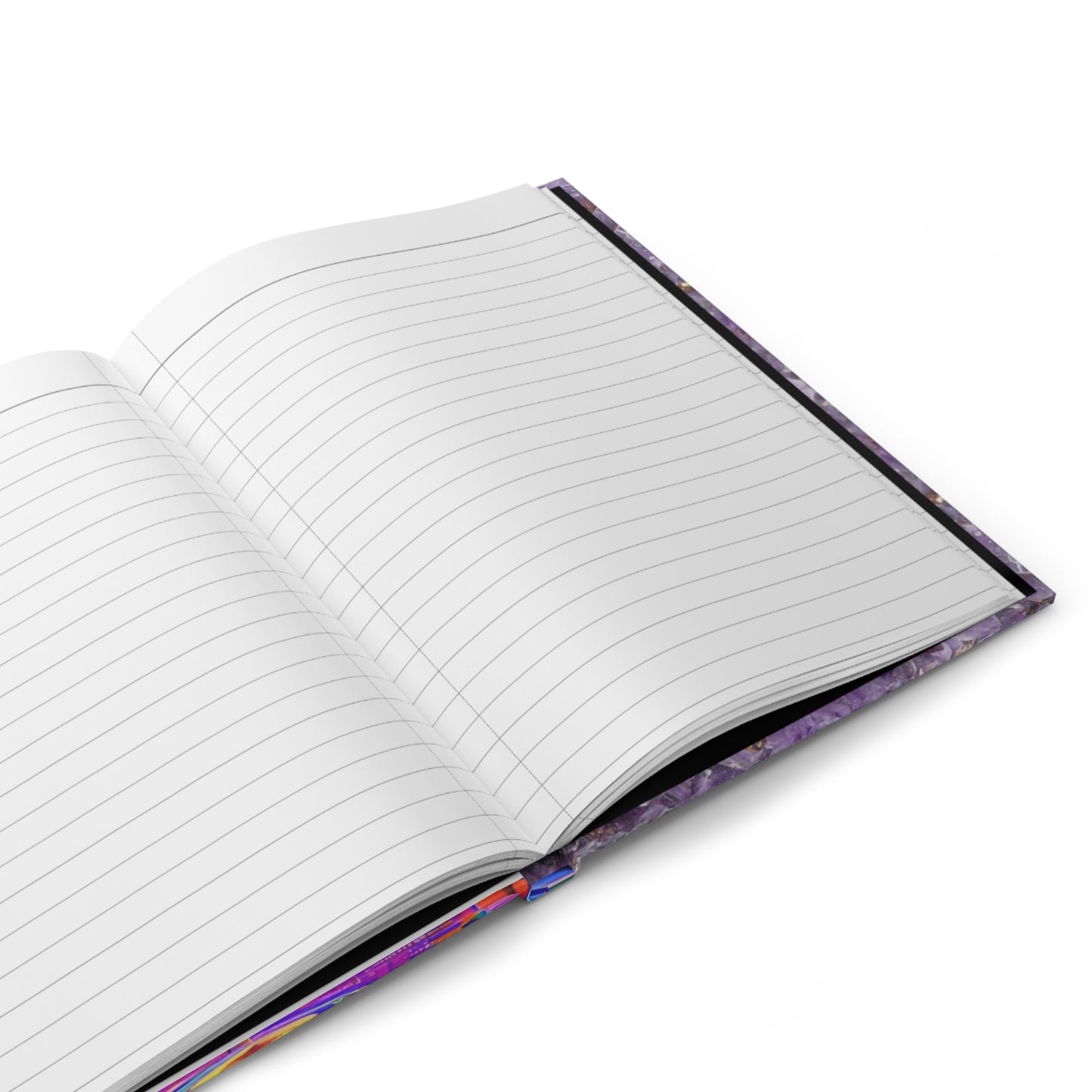 Amethyst Akasha Hardcover Journal — Crystal-Galaxy Night Notes Notebook by Divine Arts