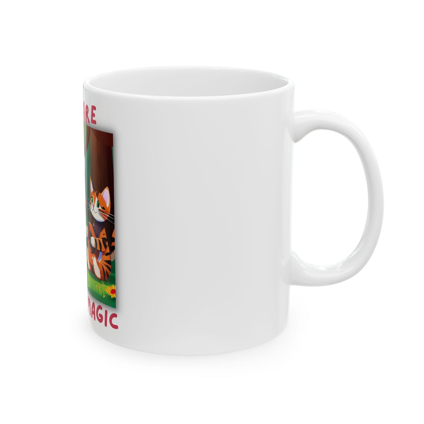 Cats Are Music & Magic Ceramic Mug (11oz & 15oz) — Cute Orange Tabby Cat Duo Coffee Cup by Divine Arts